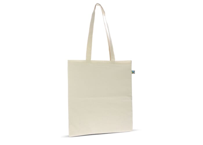 Fairtrade katoenen tas ecru lang 140g/m² 38x42cm