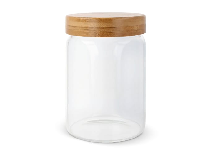Canister glas &amp; bamboe 900ml