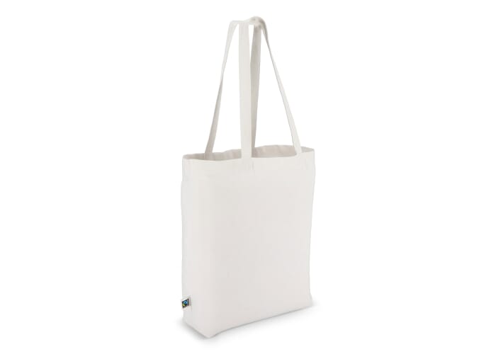 Fairtrade katoenen tas gekleurd lang 270g/m² 42x12x43cm