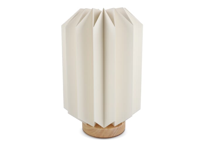 Coollux vouwbare papieren LED lamp Eos op houten voet, 25 cm  (brievenbus doos)