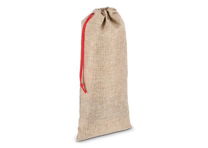 Jute-stijl flessentasje 14 x 34 cm