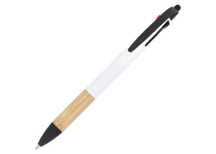 3-kleuren pen met bamboe grip