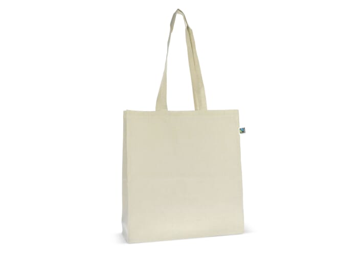 Fairtrade katoenen tas ecru lang 140g/m² 38x10x42cm