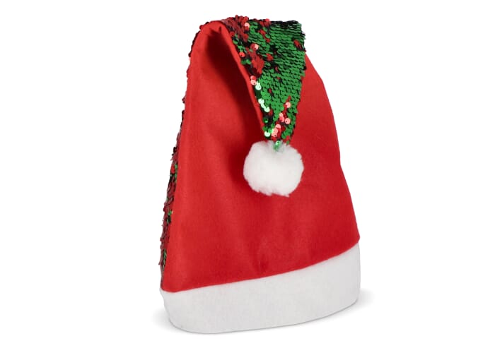 Tweekleurige pailletten kerstmuts