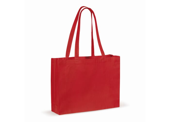 Draagtas gerecycled katoen met bodem 140g/m² 49x14x37cm